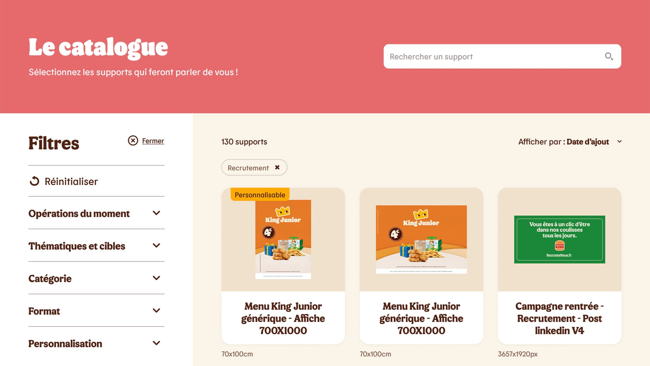 Burger King Factory catalogue