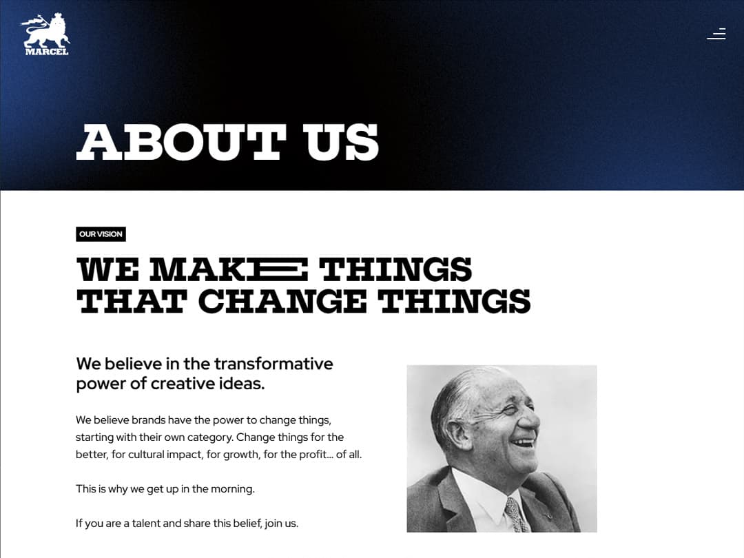 Marcel about us page